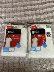 2 packs Hanes White Tagless T- Shirts size XL