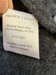 Proper Cloth Utility Shirt 100% Heavy Cotton Twill Flannel Charcoal/Navy Men’s M