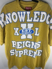 Supreme Overprint T Shirt Knowledge Reigns Supreme Slub Top Tee XL SS24 Gold
