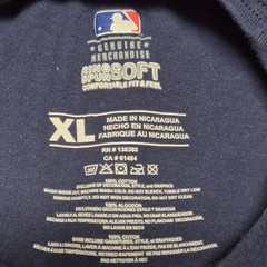 MLB NY Yankees Adults Baseball Fan TShirt Logo Size XL Blue Team Sports