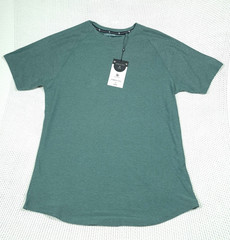 Kenneth Cole Tech Raglan Active Tee Shirt Sz L Marine Stretch Soft Curved Hem
