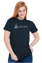 Military United States Space Force USSF Logo Womens or Mens Crewneck T Shirt Tee