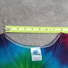 Colortone Men’s Multicolor Tie Dye Pineapple Graphic Tank Cotton Crew Neck M