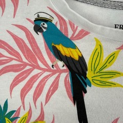 Free Planet Men’s Medium Parrot Tropical Graphic T Shirt Pink Cotton Summer Fre