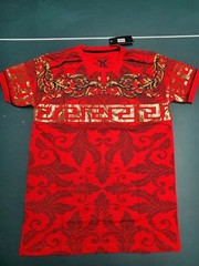Men’s Bucheli Slim Fit Red Cotton/Lycra Stretch Fashion Tee Free Ship