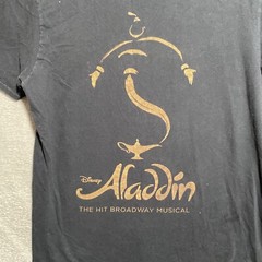 Disney Adult Aladdin Play Shirt Geometric Black Medium Cotton Short Sleeve