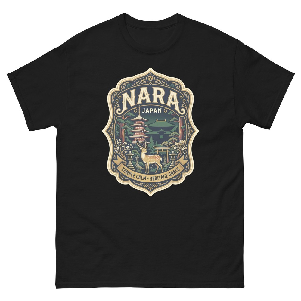 Nara Japan Temple Deer Graphic T-Shirt Unisex Travel Tee