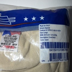 US Army Military Sand T-Shirts 100% Combed Cotton DSCP Desert Large 3 Pack NEW
