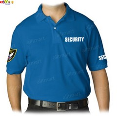 MEN’S PRINTED SECURITY POLO T-SHIRT UNIFORM EMBROIDERY BADGE POLICE STAFF PARTY