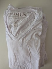 New Mr Davis 3 pairs of traditional cut v neck undershirt m