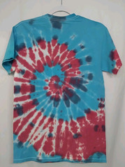 New Tie Dye Mens Small T-Shirt Blue Red Multicolor Summer Swirl Spiral