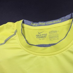 Nike Pro Combat Short Sleeve Shirt Men’s Yellow Used Multiple Sizes