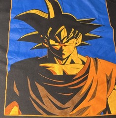 Champion Dragon BallZ Goku Black Cotton Graphic Print Crew Neck T-Shirt M
