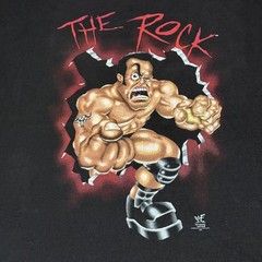 Vintage 1990s WWF Smell What The Rock Is Cooking Wrestling T-Shirt Size XL