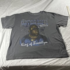 The Notorious B.I.G. King of Brooklyn XL Gray Biggie Smalls FAIR CONDITION 1997