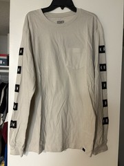 KREW Long Sleeve Shirt Men’s Medium Beige Streetwear Skate LA KR3W