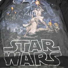 Star Wars Shirt Mens Large Black Hildebrandt Art Long Sleeve Sci-Fi Retro Poster