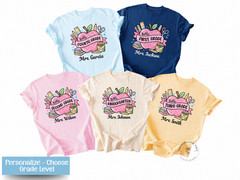 Personalized Kindergarten Teacher Custom Grade Level Back To School Gift Tee
