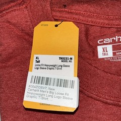 CARHARTT Loose Fit Heavyweight Long-Sleeve Logo Sleeve Graphic Size XL-Tall
