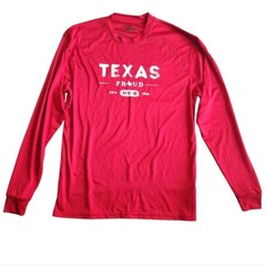 HEB Texas Proud Shirt Men’s Large Red Threads Uniform Long Sleeve Performance