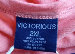 Victorious Men’s Hipster Fathers Day Gift Curved Hem T-Shirt XL Coral