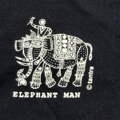 Tantra India Elephant Man Graphic Tee Black Size L Eco-Friendly Cotton