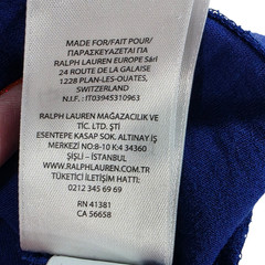 Polo Ralph Lauren T-Shirt Mens Large Blue Custom Slim Fit Crew Neck Long Sleeve