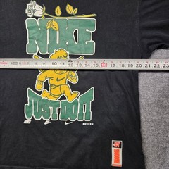 Nike T-Shirt Mens M Black Cherub Angel Rose Just Do It Swoosh Loose Fit Tee