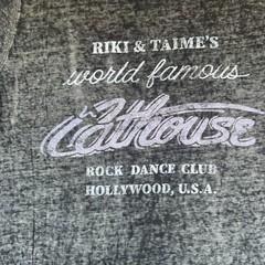 Cathouse Hollywood T-Shirt Mens Small Black Acid Wash Riki & Taimes World Famous