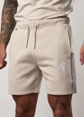 Gym King Contrast Panel Shorts – Taupe/Light Stone/White