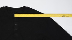 Bowery & Broome Shirt Mens Large Black Thermal Henley Long Sleeve Tagless