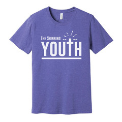 Christian Unisex Youth Tee With Large Typography, Cross Emblem, Sunrise Rays Gra