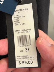 KENNETH COLE BLACK S/S STRETCH T-SHIRT SZ: 3XL NWT