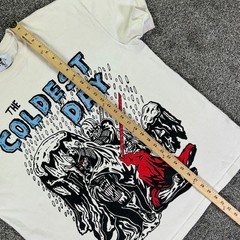 Warren Lotas The Coldest Day Samurai Skeleton Graphic T-Shirt Mens XL Cream