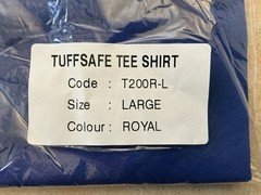 Tuffsafe T200 200gsm T-Shirt Short Sleeve Crew Large Tee 42-44″ NEW Royal Blue