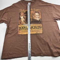 Merle Haggard Kris Kristofferson Concert T Shirt Brown Men’s 2XL (50″) Country