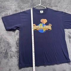 Vintage Universal Studios Hollywood ET Movie Graphic Tee Navy Blue Mens XL