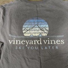 Vineyard Vines Shirt Mens Large Gray Ski You Later Long Sleeve Graphic Tee