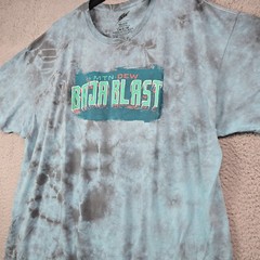 MOUNTAIN DEW BAJA BLAST Shirt Mens 2XL XXL Blue TIE DYE CASUAL Faded Gamer NWT
