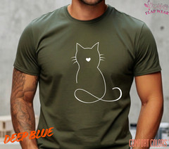 Unisex Minimalist Cat Heart T SHIRT,T shirt women,T shirt men,T shirt vintage