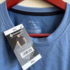 Members Mark Luxe Tee Mens Small Blue Moonlight Short Sleeve Media Pocket C21102