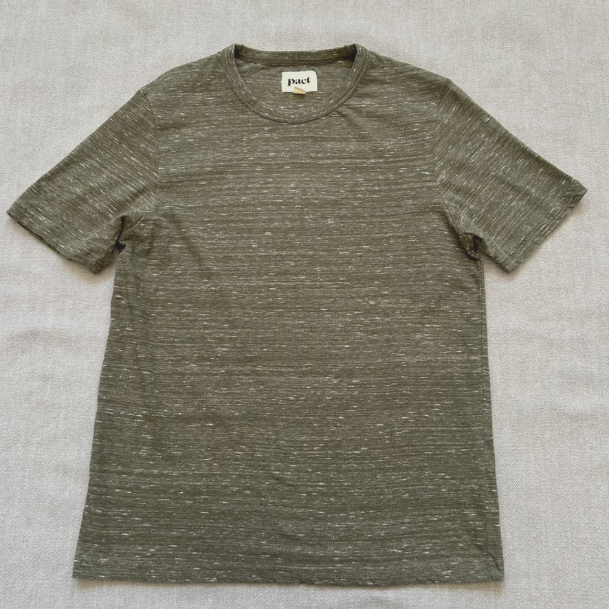 Pact Shirt Mens M Green 100% Organic Cotton Crewneck T-Shirt Tee Basic Essential
