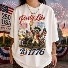 Party Like Its 1776 Shirt, Funny Raccoon Patriotic Tee, 250th Anniversar shirt