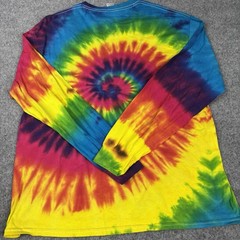 Louisiana Tie Dye Long Sleeve T Shirt Mens XL Rainbow Spiral Hippie Festival Y2K