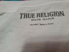NEW True Religion White Rainbow/Pride Color Horseshoe Logo Tshirt SZ 2XL
