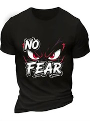 Men’S Casual Crew Neck Tee with No Fear Graphic – Comfortable And Breathable S