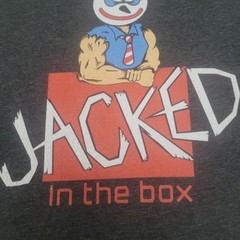 Funny Jacked In The Box Parody Med. Muscle Clown Gym T-Shirt Tagless