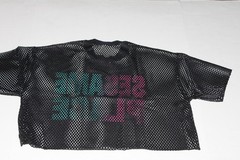Men’s Black Mesh Crop Top, Sesame Place, Rudman Sportswear, One Size Fits Most
