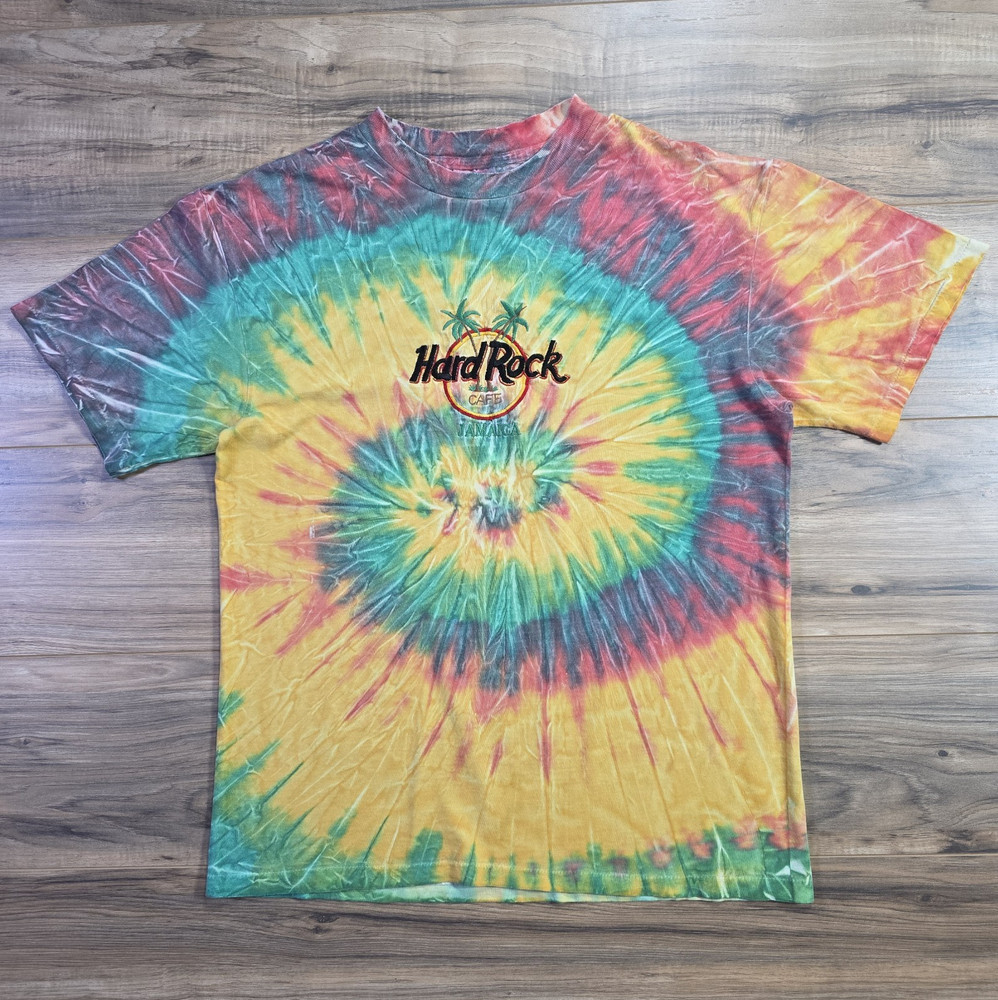 Vintage Hard Rock Cafe Jamaica Tee Large Tie Dye Power Pro Oneita Single Stitch