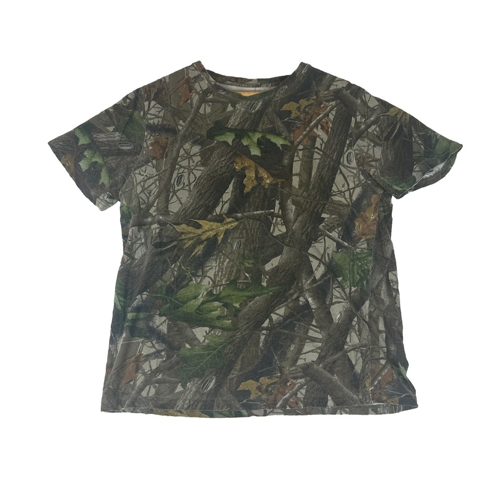 Vtg Outdoor Ridge Men’s Size M Camo Realtree AP Hardwoods TShirt Short Sleeve